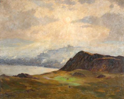 Maurice Cullen. Misty Afternoon, St. John's, NFLD (1910	). Oil on canvas. 122.5 x 153.25 cm. The Rooms. Gift of the National Gallery of Canada in Honour of Newfoundland's entry into Confederation, 1949 (2004).