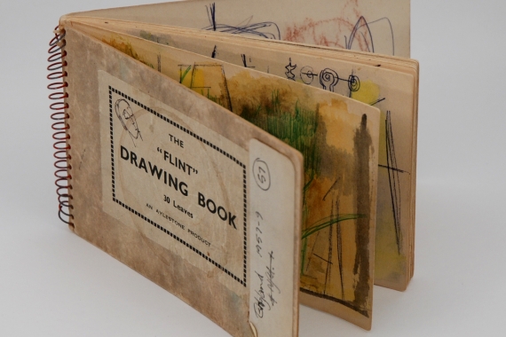 Rae Perlin. Untitled (artist sketchbook) (1959). Mixed media. 10.5 x 15.5 cm. Collection of The Rooms.